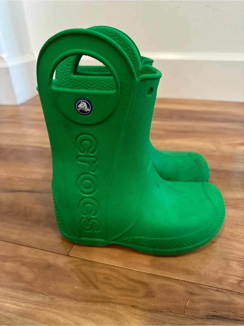 Crocs Handle It Rain Boots Green Kids Size 11 Waterproof